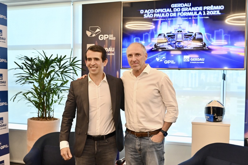 Gustavo Werneck, CEO da Gerdau e Alan Adler, CEO do Grande Prêmio de São Paulo de Fórmula 1- Crédito Marcos Oliveira