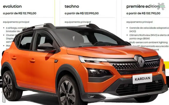 Revelamos as versões e preços do Renault Kardian. Confira como