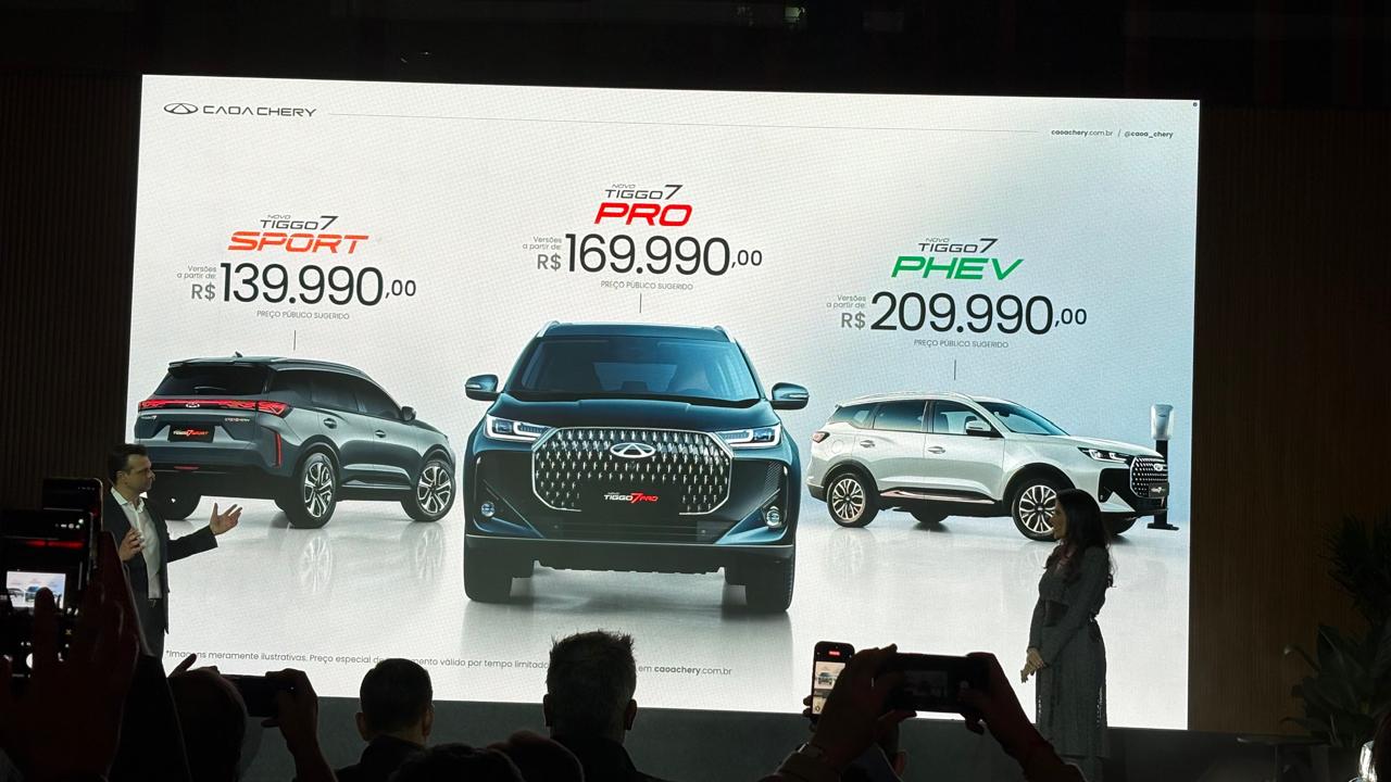 Novo Tiggo 7 chega com motor mais forte e tela de 24,6 polegadas